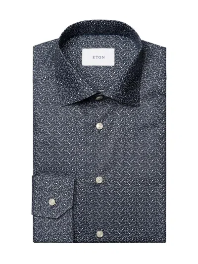 Eton Men's Slim-fit Floral Button-front Shirt In Blue