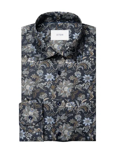 Eton Men's Slim-fit Floral Cotton Twill Shirt In Multi