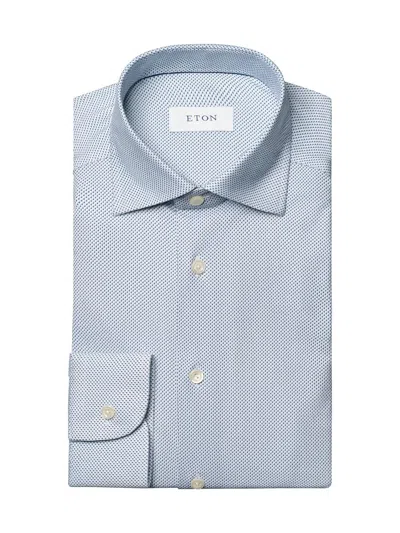 Eton Men's Slim-fit Geometric 4flex Stretch Shirt In Blue