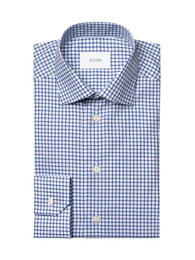 Eton Men's Slim-fit Grid Check Button-front Shirt In Blue