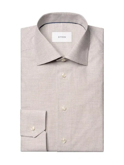 Eton Men's Slim-fit Melange Gingham Button-front Shirt In Pink