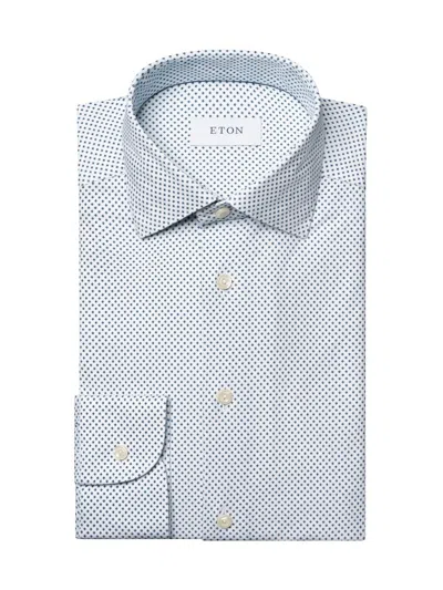 Eton Men's Slim-fit Neat Medallion 4flex Shirt In Blue