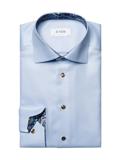 Eton Men's Slim-fit Paisley Cotton Button-front Shirt In Blue