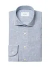 Eton Men's Slim-fit Solid Linen Shirt In Blue