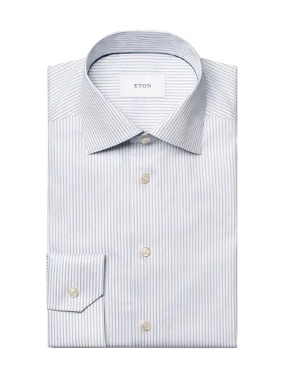 Eton Men's Slim-fit Striped Button-front Shirt In Blue