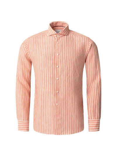 Eton Men's Slim-fit Striped Linen Shirt In Pink
