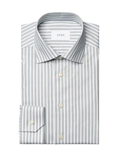 Eton Men's Slim-fit Striped Twill Shirt In Blue