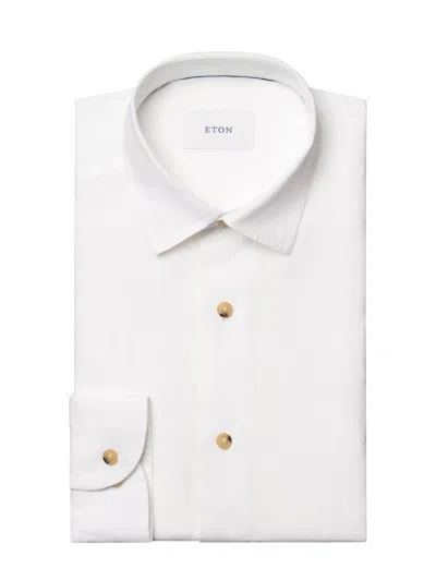 Eton Men's Solid Linen Button-down Shirt In White