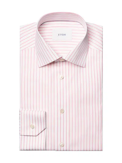 Eton Men's Striped Cotton Contemporary-fit Shirt In Pink