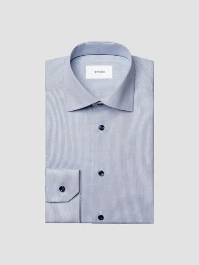 Eton Men's Striped Cotton-blend Slim-fit Shirt In Blue