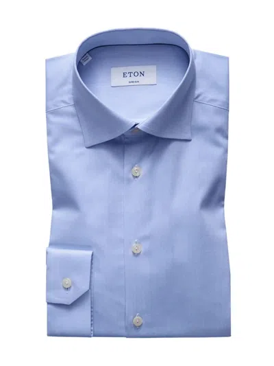 Eton Men's Super Slim-fit Twill Dress Shirt In Blue
