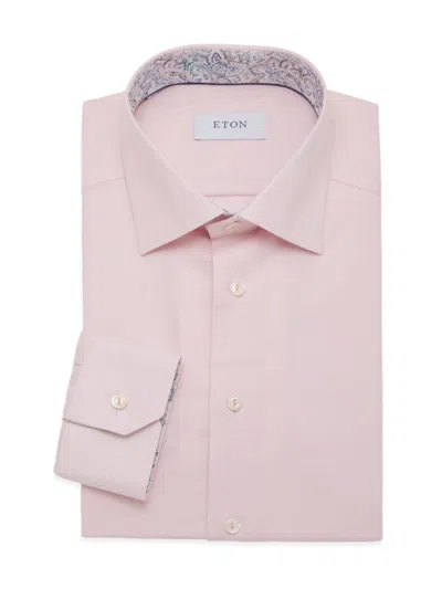 Eton Men's Textured Cotton-blend Dress Shirt In Pink