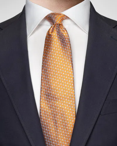 Eton Men's Triangle-print Silk Tie In Gold