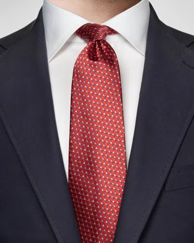 Eton Men's Triangle-print Silk Tie In Red