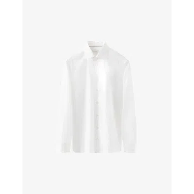Eton Mens White Elevated-twill Regular-fit Cotton Shirt