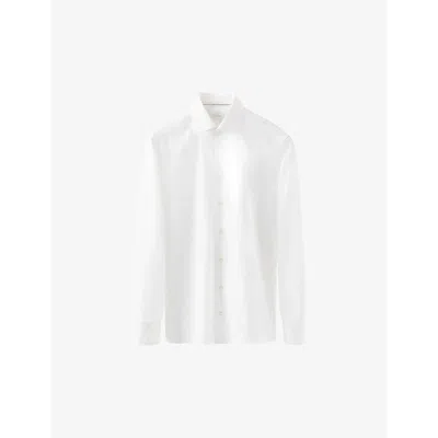 Eton Mens White Elevated Twill Slim-fit Cotton Shirt