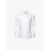 Eton Slim Fit Long Sleeve Pleated Bib Cotton Tuxedo Shirt In White