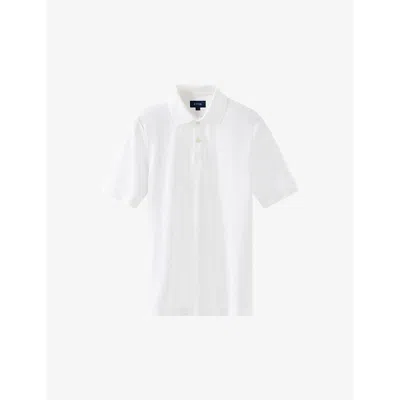 Eton Men's White Short-sleeved Regular-fit Cotton-piqué Polo Shirt