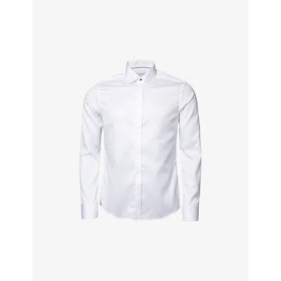 Eton Mens White Signature Twill Contemporary-fit Cotton Tuxedo Shirt