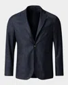 Eton Relaxed Fit Soft Wool Jacket In Blue