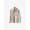 Eton Mens Chore Patch-pocket Linen And Wool Jacket Beige Xl In Nude