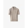 Eton Mens Beige Raglan-sleeve Regular-fit Linen And Cotton-blend Knitted Polo Shirt In Neutral