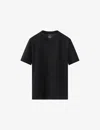 Eton Mens Black Crewneck Organic Cotton-jersey T-shirt