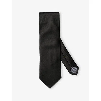 ETON MENS BLACK TEXTURED SILK TIE