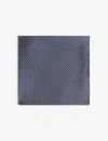 Eton Polka-dot Silk Pocket Square In Blue