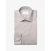 Eton Mens Brown Contemporary-fit Long-sleeved Cotton-twill Shirt In White