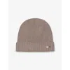 Eton Mens  Logo-plaque Ribbed Wool Hat In Brown