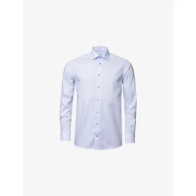 Eton Mens Business Slim-fit Cotton Shirt Light Blue