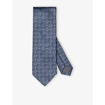 Eton Mens  Geometric Floral-pattern Silk T