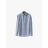 Eton Mens Dark Blue Micro-check Long-sleeve Twill Shirt In Blue