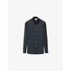 Eton Mens Dark Blue Micro-check Signature Regular-fit Flannel Shirt In Blue