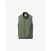 Eton Mens Stand-collar Zipped-pocket Shell Vest Dark Green