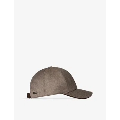Eton Mens  Contrast-piping Brushed-texture Stretch-wool Baseball Cap In Dark Grey