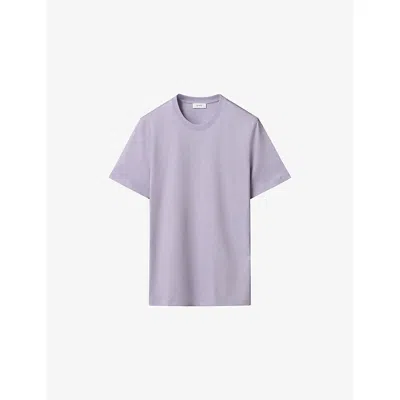 Eton Mens Light Purple Crewneck Cotton-jersey T-shirt Xl