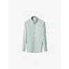 Eton Mens Oxford Signature Slim-fit Striped Cotton Shirt Mid Green