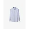 Eton Mens Oxford Signature Slim-fit Striped Cotton Shirt Mid Blue