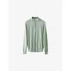 Eton Mens  Regular-fit Long-sleeve Cotton And Cashmere-blend Polo Jumper In Green
