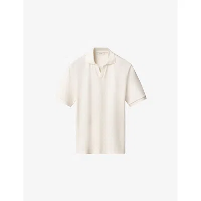 Eton Mens Off-white Short-sleeved Jacquard Cotton Polo Shirt In Neutral