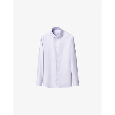 Eton Mens  Signature Solid Oxford Contemporary-fit Cotton Shirt In Blue