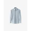 Eton Mens Signature Twill Parrot-print Regular-fit Cotton Shirt Light Blue In Light Blue