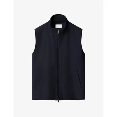 Eton Mens Lana Tech Woven Vest Navy Blue