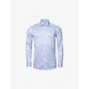 Eton Mens Light Blue Cutaway-collar Single-cuff Slim-fit Cotton-twill Shirt