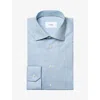 Eton Mens Signature Long-sleeved Cotton-twill Shirt Light Blue