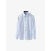Eton Mens Light Blue Signature Long-sleeved Cotton-twill Shirt In Light Blue