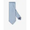 Eton Mens Solid Silk And Linen Tie Light Blu In Blue
