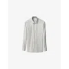 Eton Mens Melange Contemporary-fit Cotton-twill Shirt Light Green
